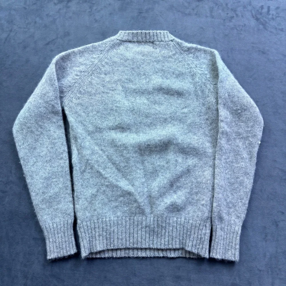 Charlestown Sportswear Grey Wool Blend Crewneck Raglan Sweater Size 36 Vintage